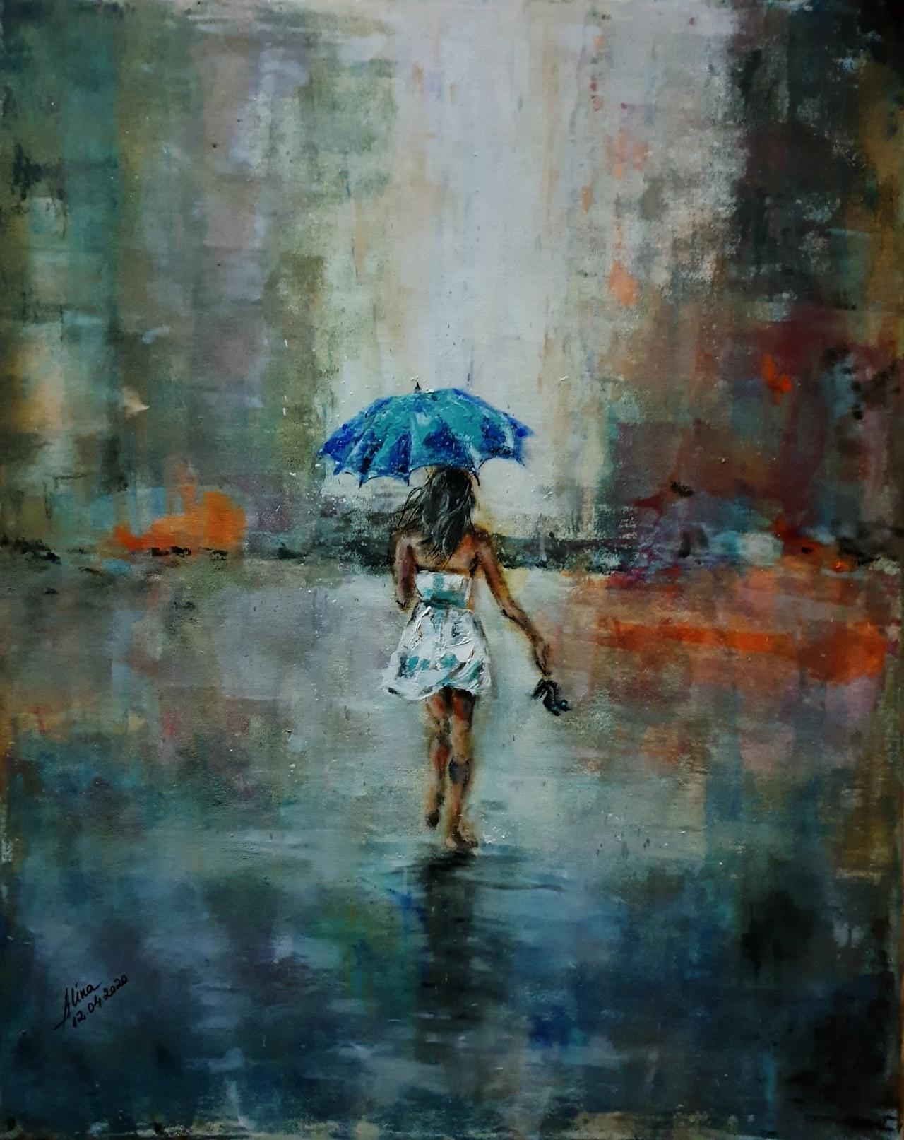ArteDiAlina.com painting: Barefoot in the park
